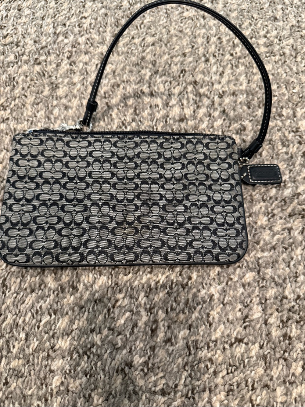 Coach Gray/Black Signature Canvas Wristlet with Buckle Detail - Picture 2 of 5